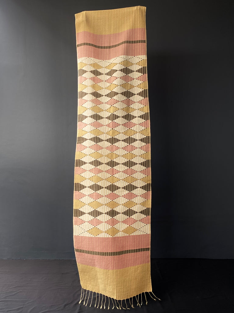 Pagi Motley Plant Dyed Handloom Woven Cotton Scarf | Four-Toned Rang Rang