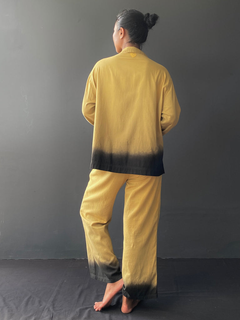 Izza Plant Dyed Organic Cotton Pajamas | Yellow Pants & Shirt