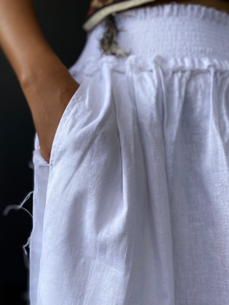 Kaycee Hemp Maxi Skirt |  White