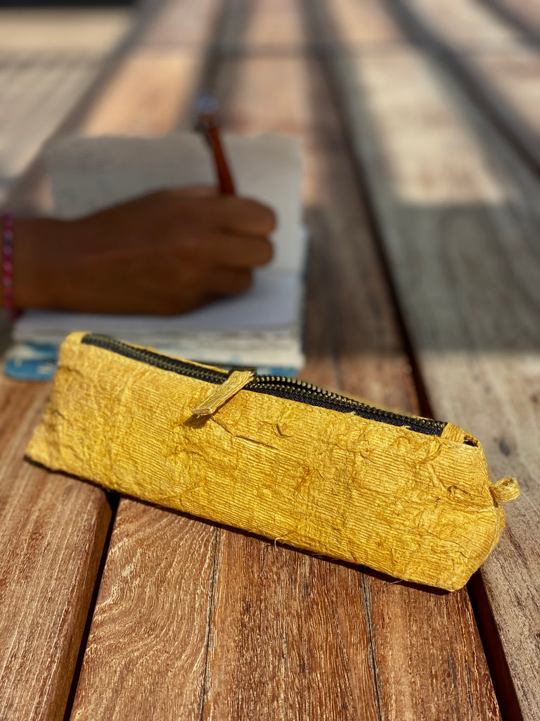 Bhumi Barkcloth Pencil Case | Mango
